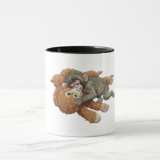 Monkey Punch Graphic, Baby Monkey Orangutan Hug  Mok (Midden)