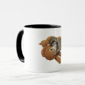 Monkey Punch Graphic, Baby Monkey Orangutan Hug  Mok (Voorkant links)