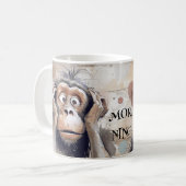 Monkey Quirky Crazy Cartoon Koffiemok (Voorkant links)