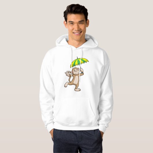 Monkey Rain Umbrella Hoodie (Voorkant volledig)