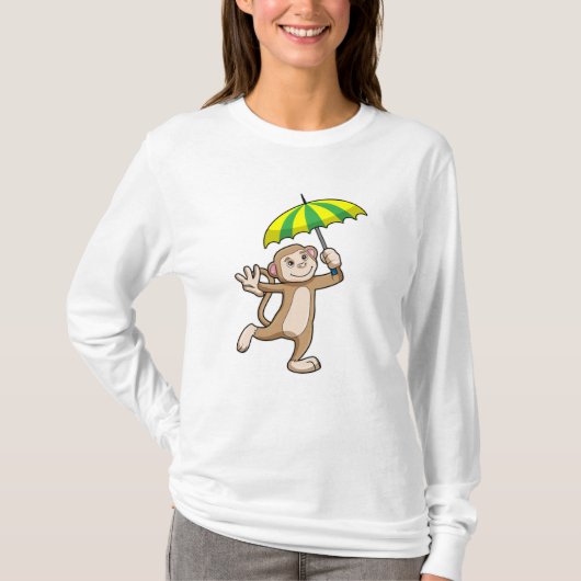 Monkey Rain Umbrella T-shirt (Voorkant)