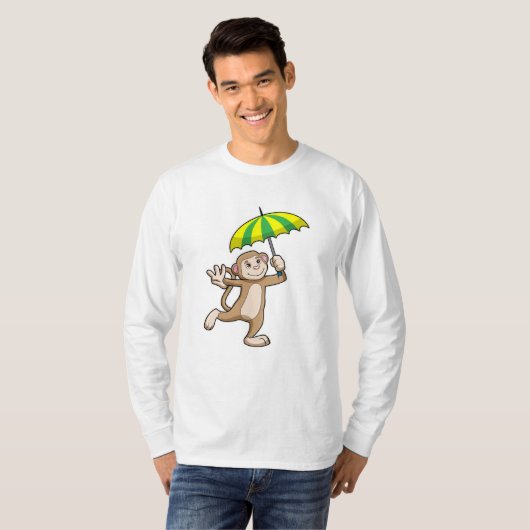 Monkey Rain Umbrella T-shirt (Voorkant volledig)