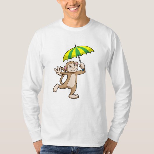 Monkey Rain Umbrella T-shirt (Voorkant)