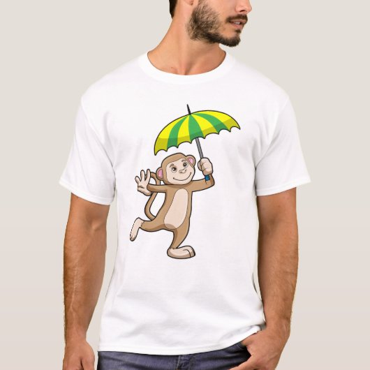 Monkey Rain Umbrella T-shirt (Voorkant)