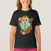 Monkey Reading Book T-shirt (Voorkant)