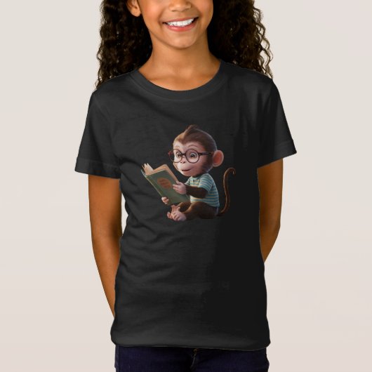 Monkey Reading Graphic T-shirt T-shirt (Voorkant)