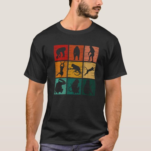 Monkey Retro Wilde Dier voor Mannen 1 T-shirt (Voorkant)