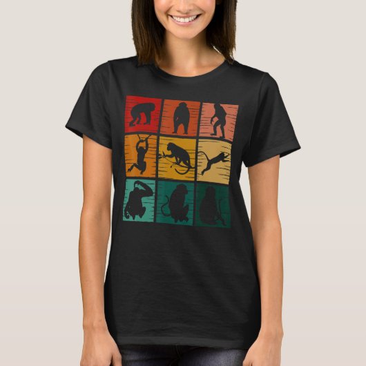 Monkey Retro Wilde Dier voor Mannen 2 T-shirt (Voorkant)