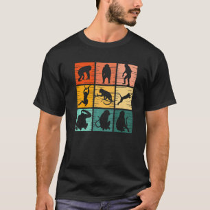 Monkey Retro Wilde Dier voor Mannen T-shirt