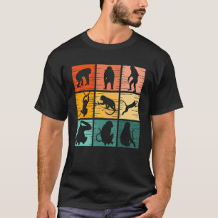 Monkey Retro Wilde Dier voor Mannen T-shirt