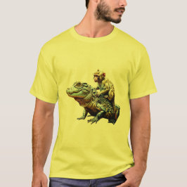 Monkey Riding Alligator - unieke dierenvriendschap T-shirt