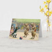 Monkey Ringmaster en Circus Pigs Kaart (Gele Bloem)