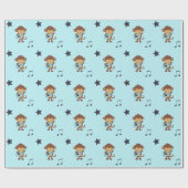 Monkey Rock Star Guitar Wrapping Paper Cadeaupapier (Vlak)