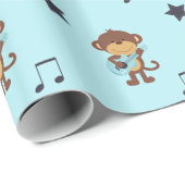 Monkey Rock Star Guitar Wrapping Paper Cadeaupapier (Rol Hoek)