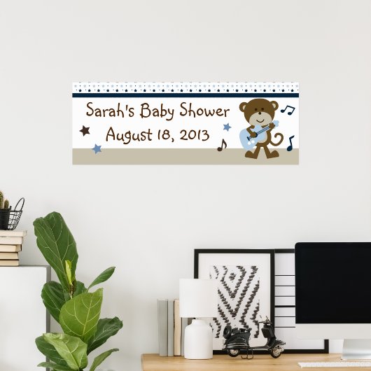 Monkey Rocker/Rock en Roll Poster/Banner Poster (Thuiskantoor)