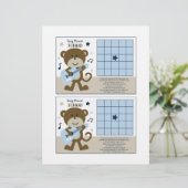 Monkey Rockerstar/Rocker "Baby shower Bingo"-blad (Staand voorkant)