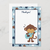 Monkey Rockstar Guitar Dank je wel Bedankkaart (Voorkant / Achterkant)