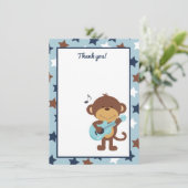 Monkey Rockstar Guitar Dank je wel Bedankkaart (Staand voorkant)