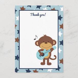 Monkey Rockstar Guitar Dank je wel Bedankkaart