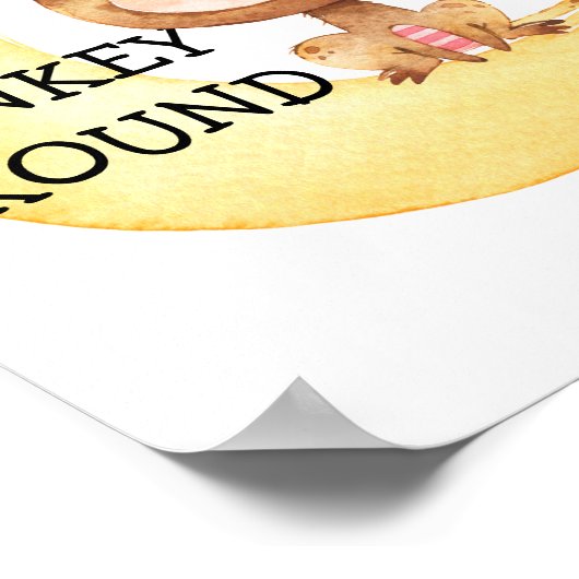 Monkey Safari Baby Nursery Poster Quote Cute (Hoek)