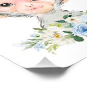 Monkey, Safari, Oerwoud, Blue Flowers, Boy Nursery Foto Afdruk (Hoek)