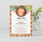 Monkey Safari Wild op een verjaardag Kaart (Staand voorkant)