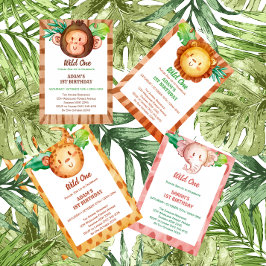 Monkey Safari Wild op een verjaardag Kaart