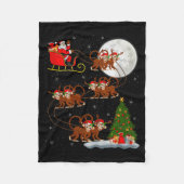 Monkey Santa Sleigh Flying Funny Magical Christmas Fleece Deken (Voorkant)