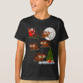 Monkey Santa Sleigh Flying Funny Magical Christmas T-shirt (Voorkant)
