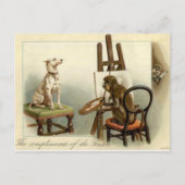 Monkey schildert een Kaart voor hondenkerst (Voorkant)