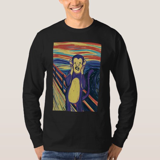 Monkey Scream Munch schildert de scream aap T-shirt (Voorkant)