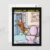 "Monkey See, aap do" Briefkaart (Voorkant / Achterkant)