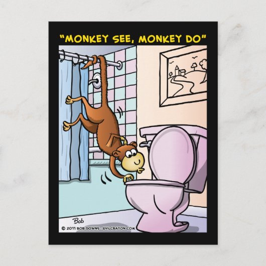 "Monkey See, aap do" Briefkaart (Voorkant)