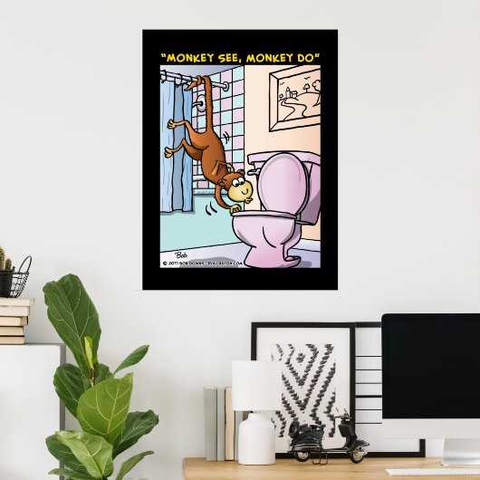 "Monkey See, aap do" Poster (Thuiskantoor)