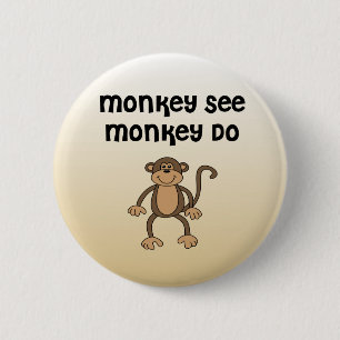 Monkey See, aap do Ronde Button 5,7 Cm
