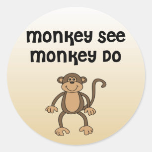 Monkey See, aap do Ronde Sticker