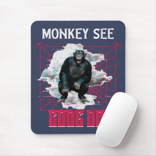 Monkey See Code Do Funny Web Developer Muismat (Met muis)