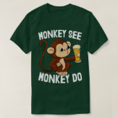 Monkey See Monkey Do Funny Toddler Monkey Drinking T-shirt (Design voorkant)