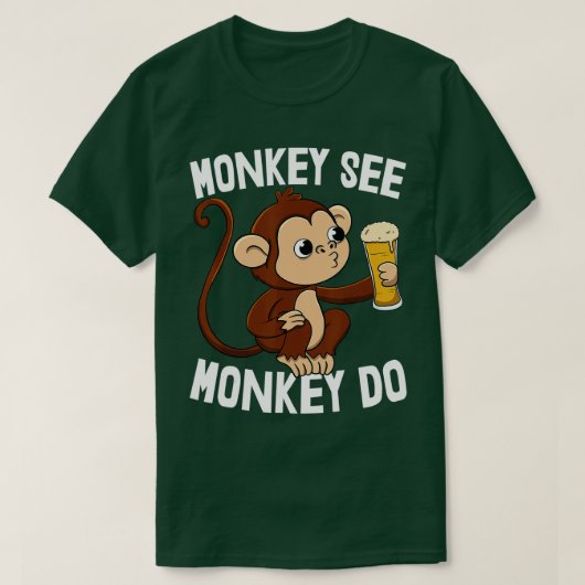 Monkey See Monkey Do Funny Toddler Monkey Drinking T-shirt (Design voorkant)