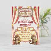 Monkey See Monkey Two, Circus 2e Verjaardag Kaart (Staand voorkant)