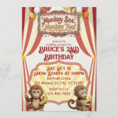 Monkey See Monkey Two, Circus 2e Verjaardag Kaart (Voorkant)