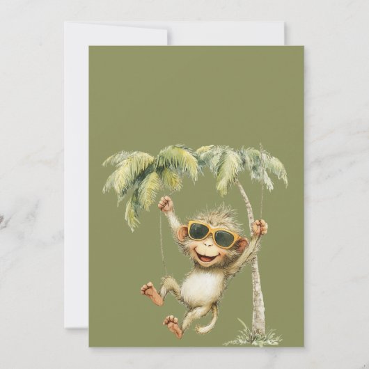 Monkey See Second Birthday Kaart (Achterkant)