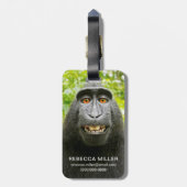 Monkey Selfie Bagagelabel (Achterkant verticaal)