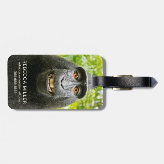 Monkey Selfie Bagagelabel (Achterkant horizontaal)