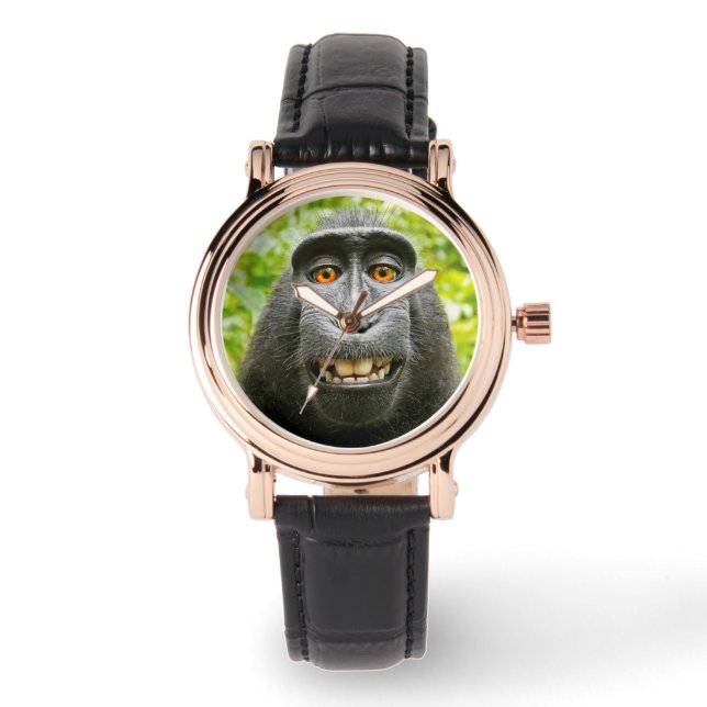 Monkey Selfie Horloge (Voorkant)