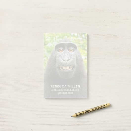 Monkey Selfie Post-it® Notes (Op bureau)