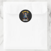Monkey Senior CL van 2025 Afstuderen Day School Co Ronde Sticker (Tas)