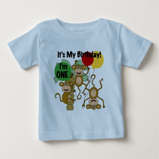 Monkey Shine 1e Verjaardag Tshirts en geschenken (Voorkant)
