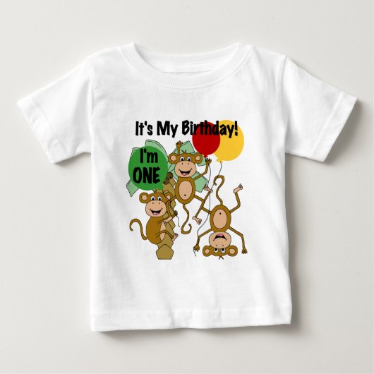 Monkey Shine 1e Verjaardag Tshirts en geschenken (Voorkant)