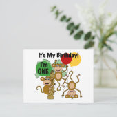 Monkey Shine 1e Verjaardag Tshirts en geschenken Briefkaart (Staand voorkant)